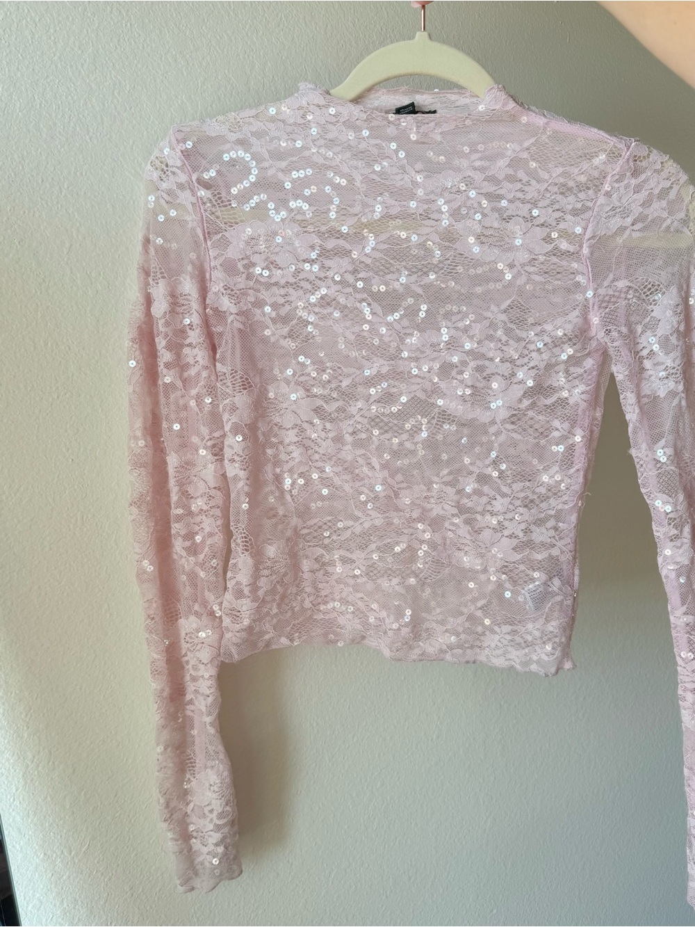 Lace Pink Sparkle Top